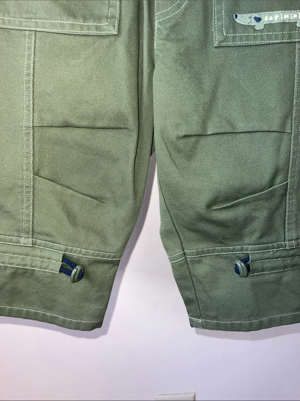 Vintage Baby Catimini Mustard Yellow Top And Olive Green Cargo Pants